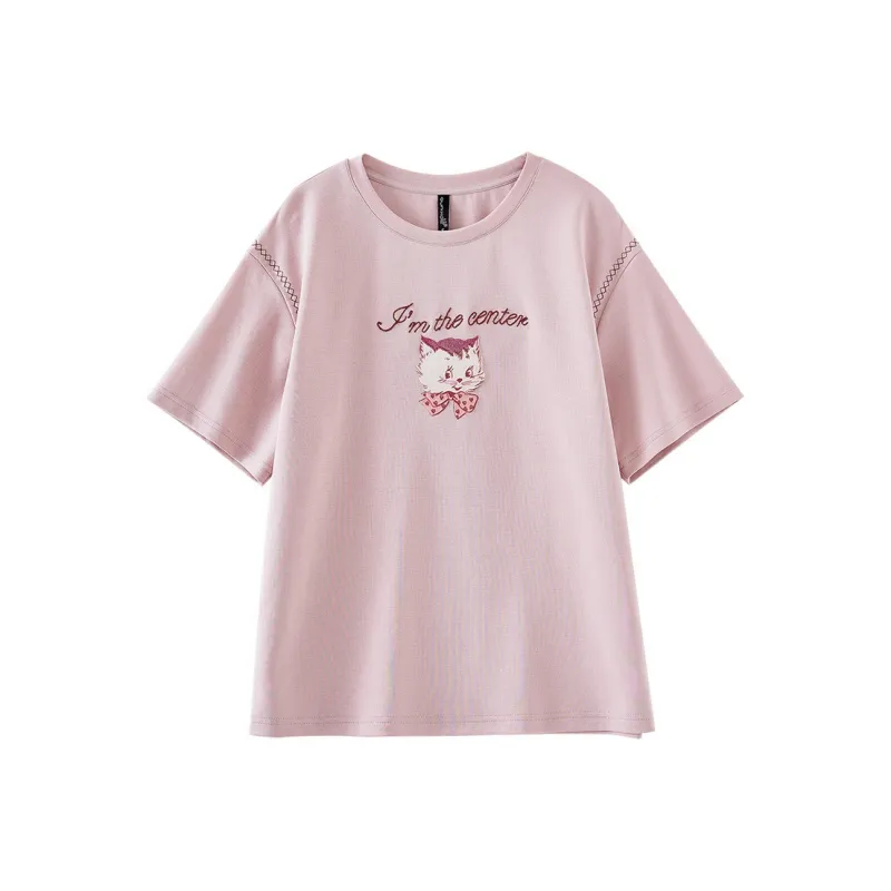 OUNIXUE T Shirts Women's Pink-0