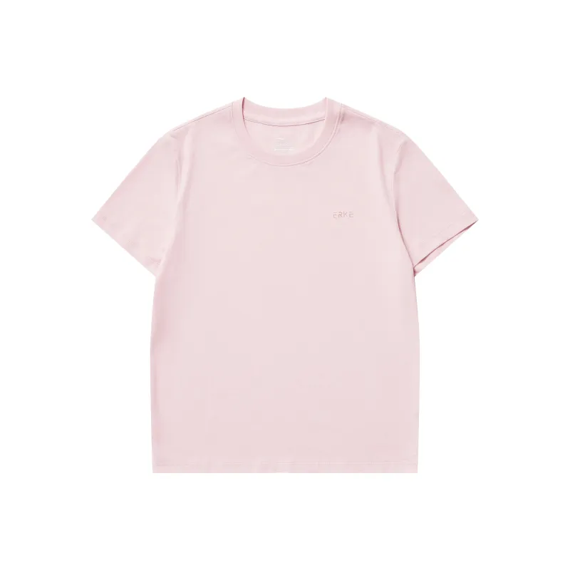 Erke Comprehensive Training Collection Sports Lifestyle Collection T Shirt Women's Peony Pink-0