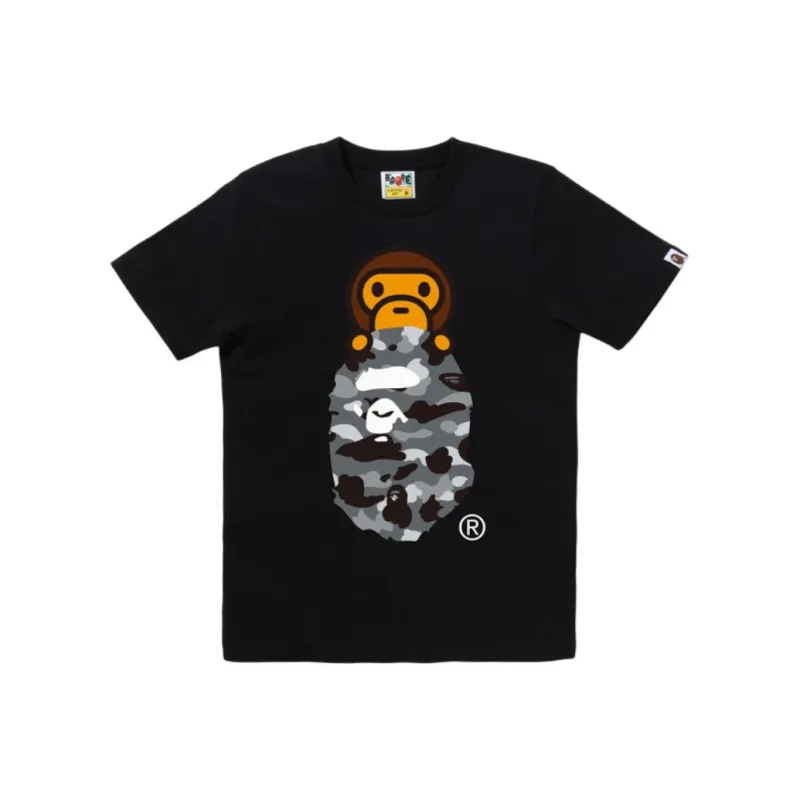 Bape Women's 1st Camo Milo On Ape Head Tee White/Yellow-4