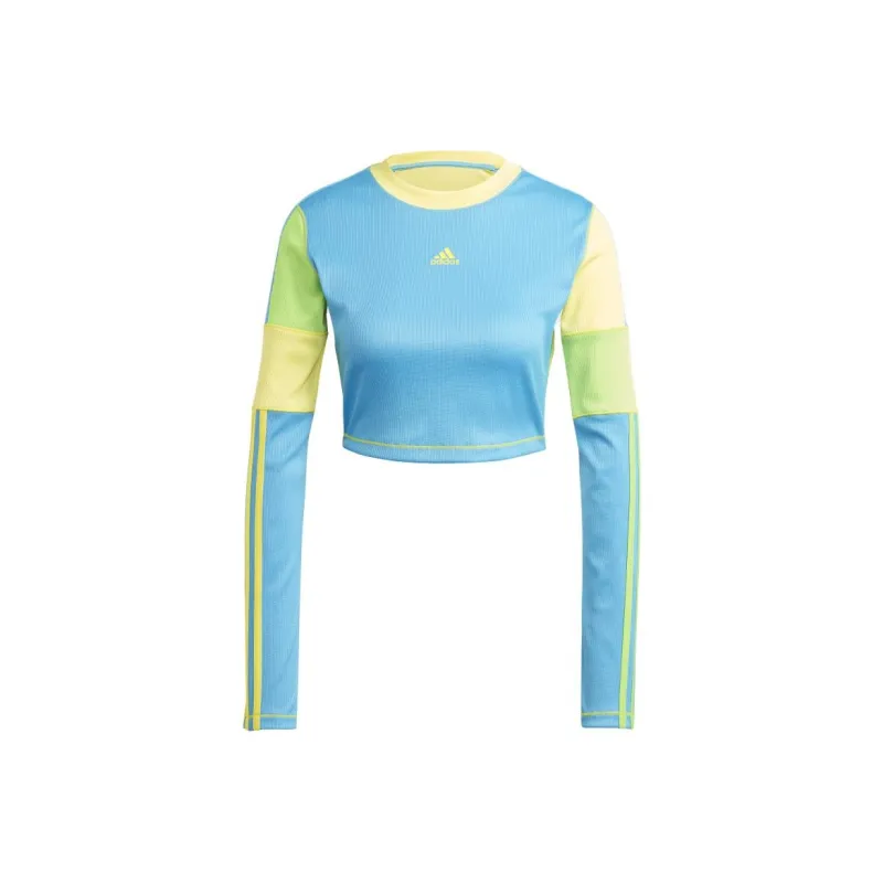 Adidas Crop Tops Women's Yellow Blue-0