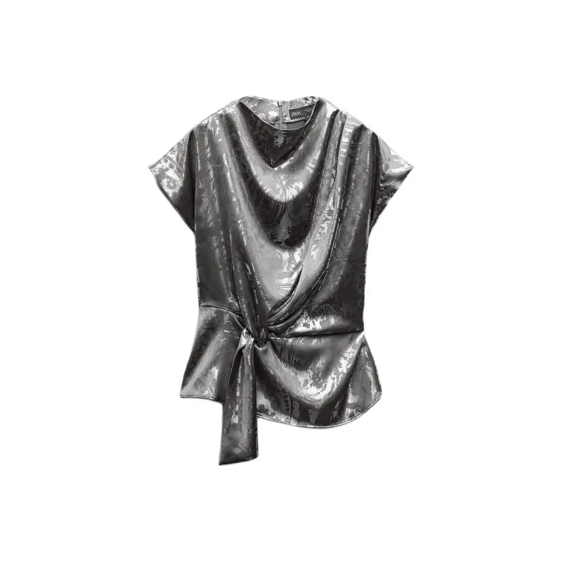 ZARA T-Shirts Women's Silver-0