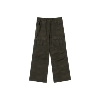 JHYQ Casual Pants Unisex Dark Gray Camouflage