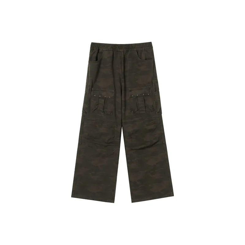 JHYQ Casual Pants Unisex Dark Gray Camouflage-0