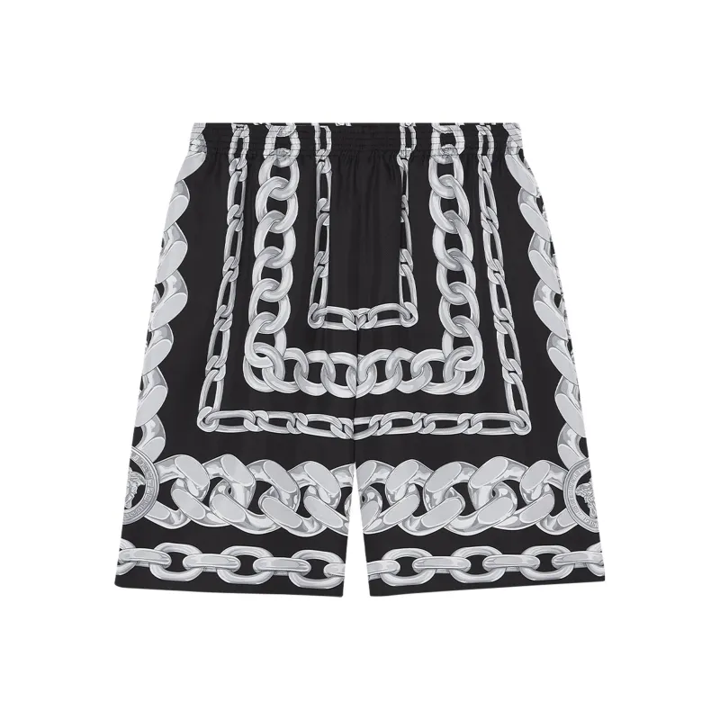 VERSACE Medusa Chains Silk Shorts-0