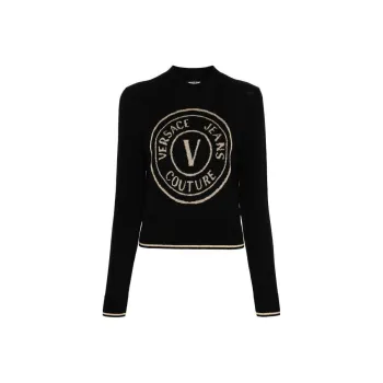 VERSACE JEANS COUTURE V Emblem Wool Jumper