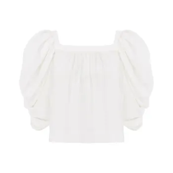 Chloé Puff Sleeved Pleated Blouse