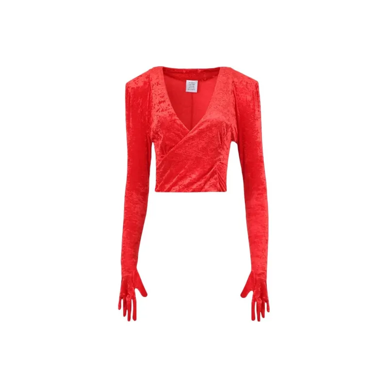 Vetements Velvet Dynasty Top With Gloves 'Red'-0
