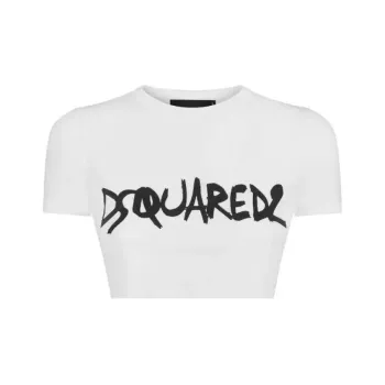 DSQUARED 2 Logo print Crop T shirt