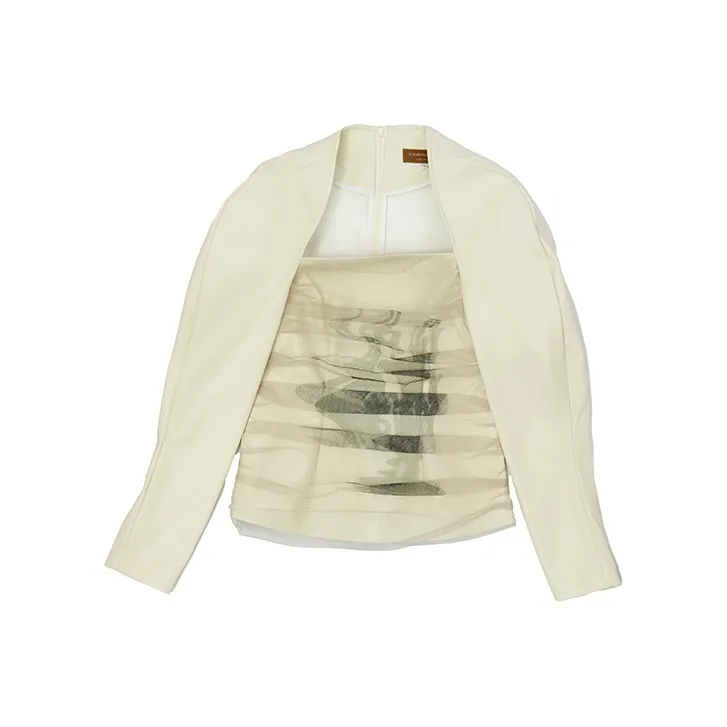 D. MARTINA QUEEN SS22 Long-Sleeved T-Shirt Women's Apricot-0