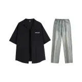 Set (Black Top+Yellow Mud Pants)