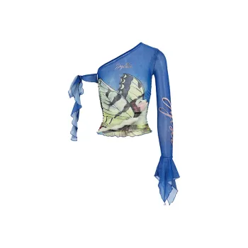 JYOSEI Crop Tops Women's Blue