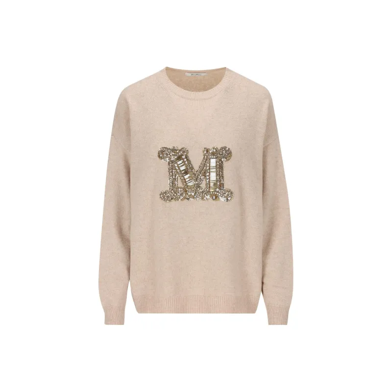 MaxMara Logo Embellished Knitted Jumper-0