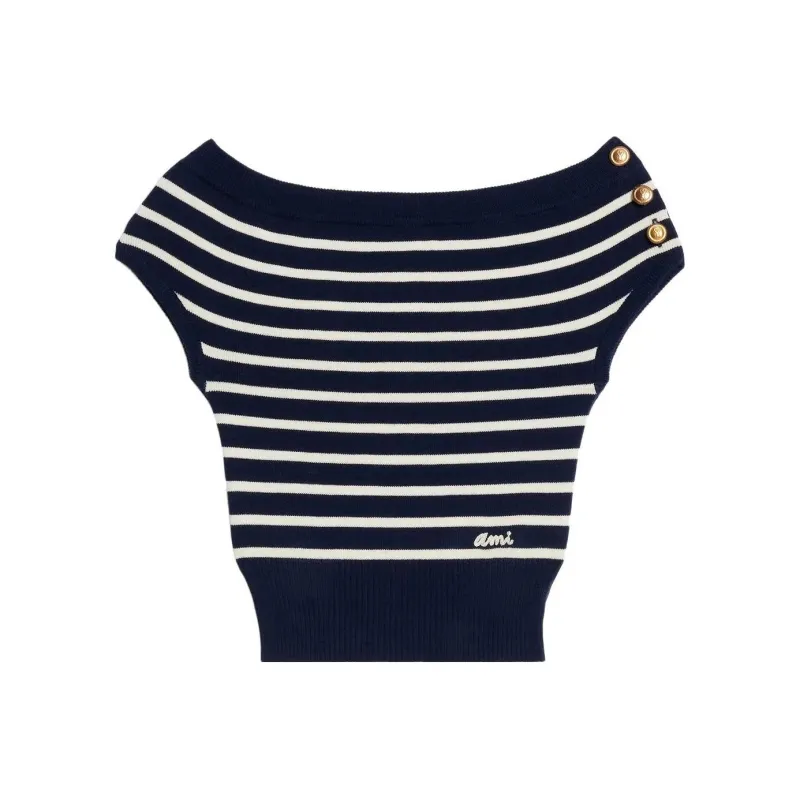 AMIPARIS Sailor Top 'Blue/White'-0