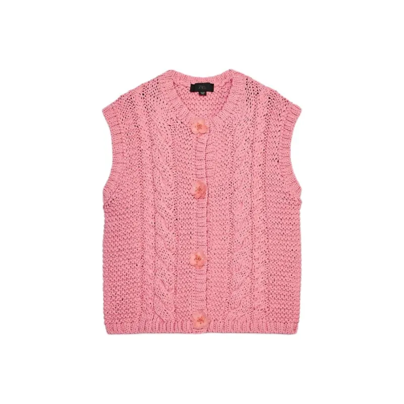 ZARA Tank Tops Women's Pink-0