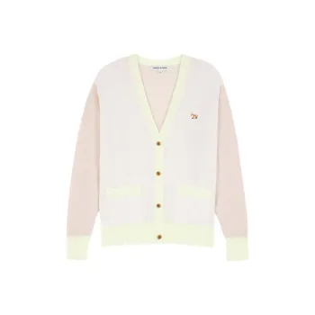 Maison Kitsune Baby Fox Patch Color Block Knit Cardigan