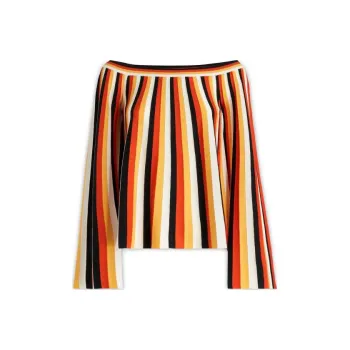 Chloé Off Shoulder Striped Top