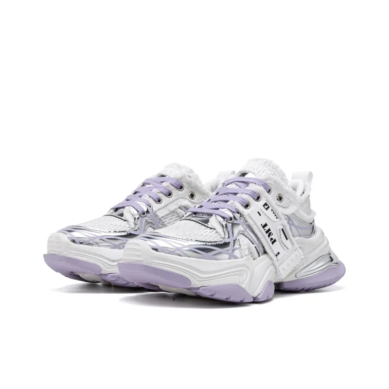 PMT Slip Resistant, Breathable, Lightweight, Height Increasing Low Top Chunky Sneakers Unisex White Black-26