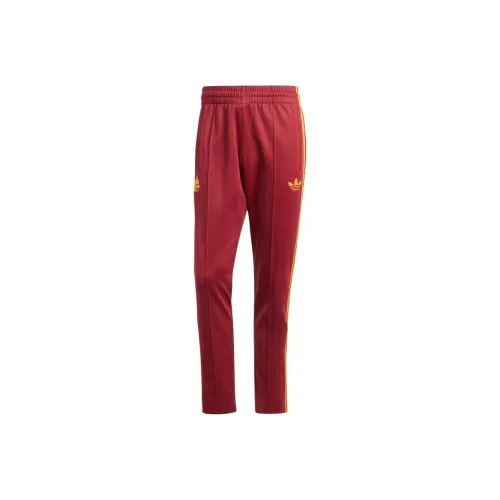 Adidas Originals AS ROMA BECKENBAUER TRACKSUIT BOTTOMS Soccer Bottoms Men's Red