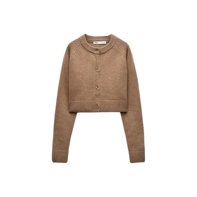 ZARA Sweater Women's Brown Yellow-0