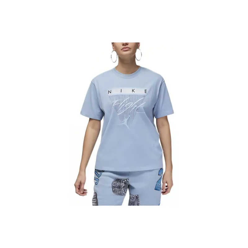 Jordan Drop Shoulder Sleeve T-Shirt Women's Sky Blue-0