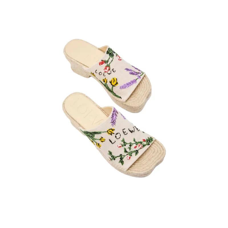 LOEWE Petal Slide Slippers 8cm Women's Beige-2