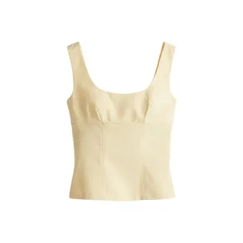 H&M Tank Tops Women's Light Yellow