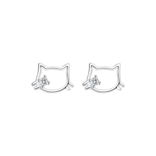 Lady Go S999 Fine Silver Stud Earrings Women's
