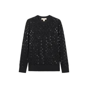 MICHAEL KORS Sequined Dot Wool Sweater