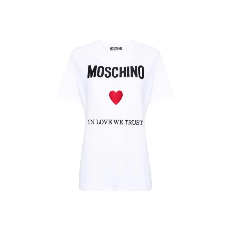 MOSCHINO In Love We Trust Cotton T shirt-0