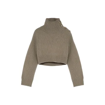 Yves Salomon Cropped Knit Jumper