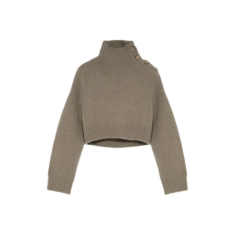 Yves Salomon Cropped Knit Jumper-0