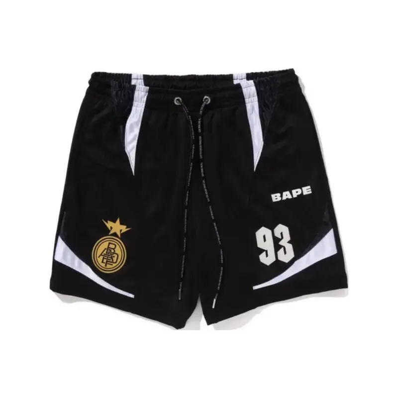 Bape Multi Logo Relaxed Fit Soccer Shorts-0