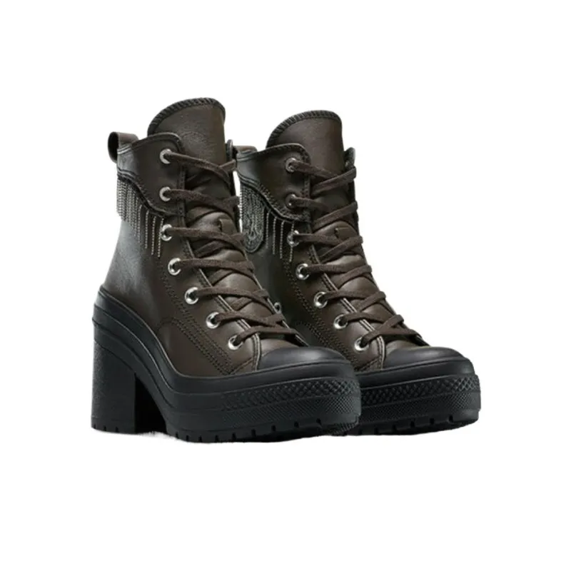 Converse Chunky Heel High Heels Unisex Brown-2