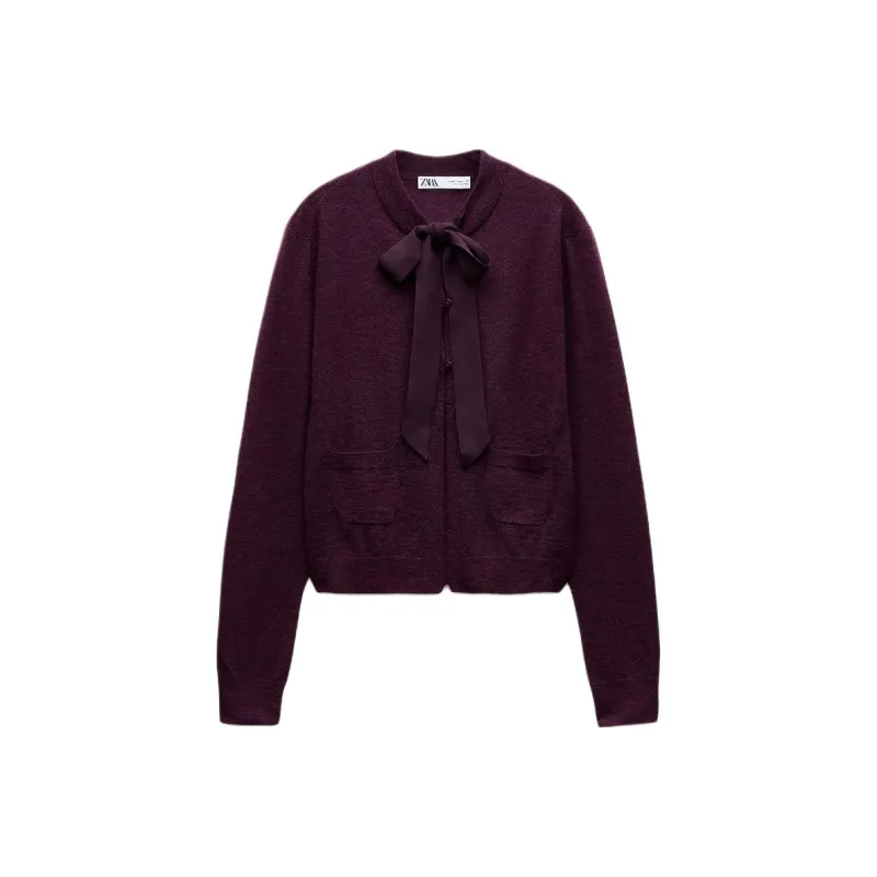 ZARA Sweater Women's Eggplant Purple-0