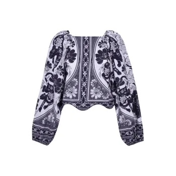 Farm Rio Flower Leopard Blouse