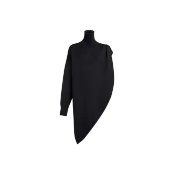 Alaia Knitted Asymmetrical Cape Jumper