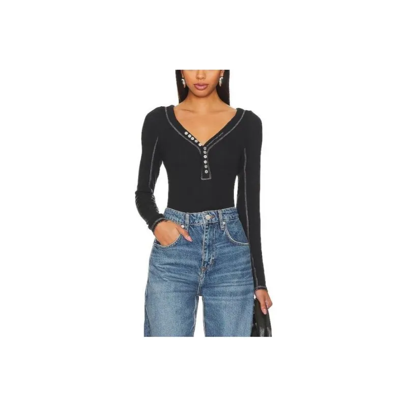 FREE PEOPLE T-Shirt Women's Dark Blue-0