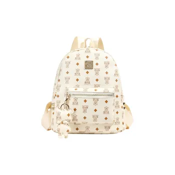 GOBLIN SHARKS 1759 PU Backpack Unisex Ecru/Black/Brown