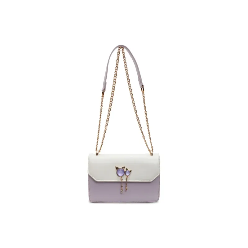Dusen Kangaroo PU Small Square Bag, Crossbody Bag, Shoulder Bag Regular Women's Black/Purple/Khaki/Green-6
