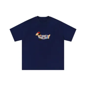 ABBY GODDESS Drop Shoulder Sleeve T Shirt Women's Blue
