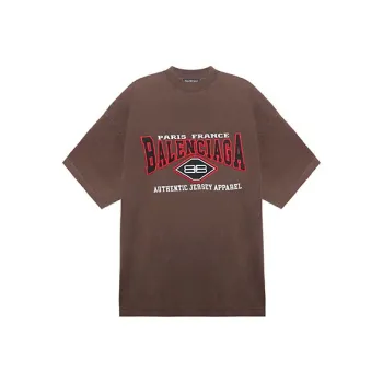 Balenciaga Logo Print T shirt Brown