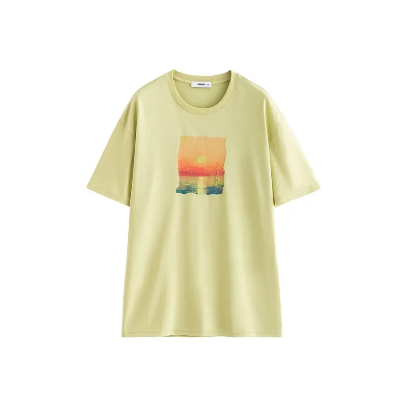 Initial Language T Shirt Women's Glaze Green-0
