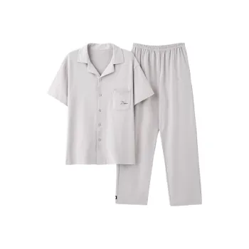 Lan Miao Pajama Set Men's Light Gray