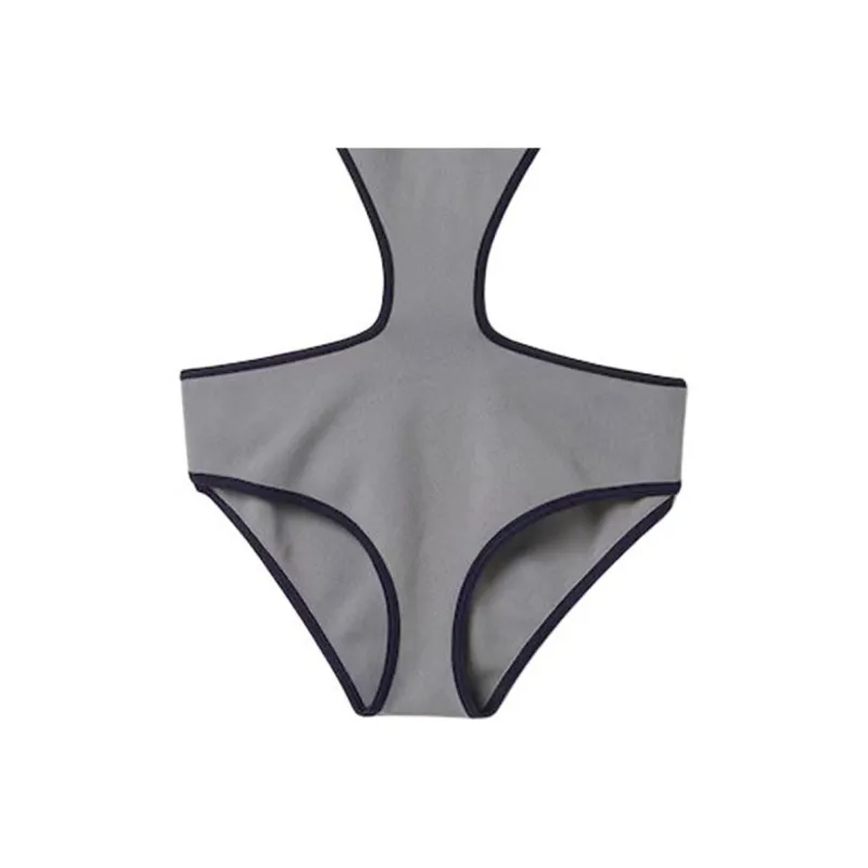 MIU MIU SS25 One-piece Swimsuit Women's Gray Blue-2