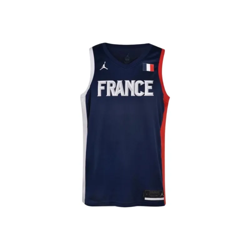 Jordan Basketball Jerseys Team France Men's Blue-0