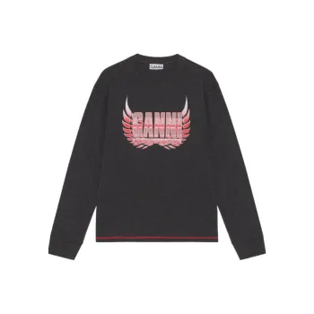 GANNI Long Sleeve T shirt 'Phantom'