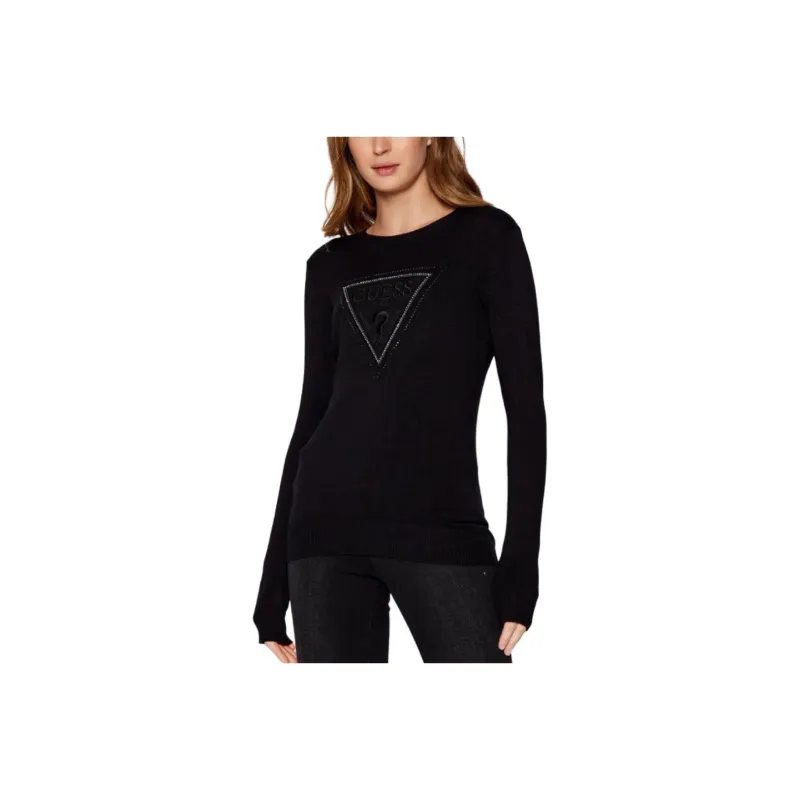 GUESS Drop Shoulder Sleeve T Shirt Women's Black-0