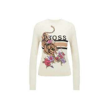 HUGO BOSS Slim Fit Sweater Women's White