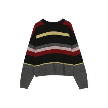 Omont Sweater Women's Black With Multicolor Stripes