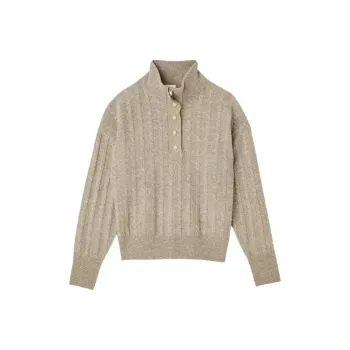 Sandro FW22 Turtleneck Fitted Sweater Women's Taupe